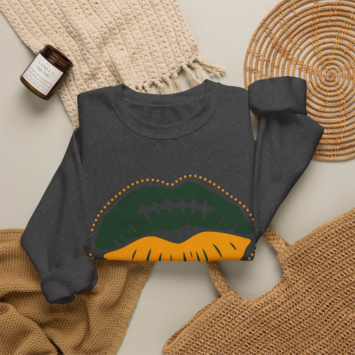 Packers Football Lip Graphic Sweatshirt