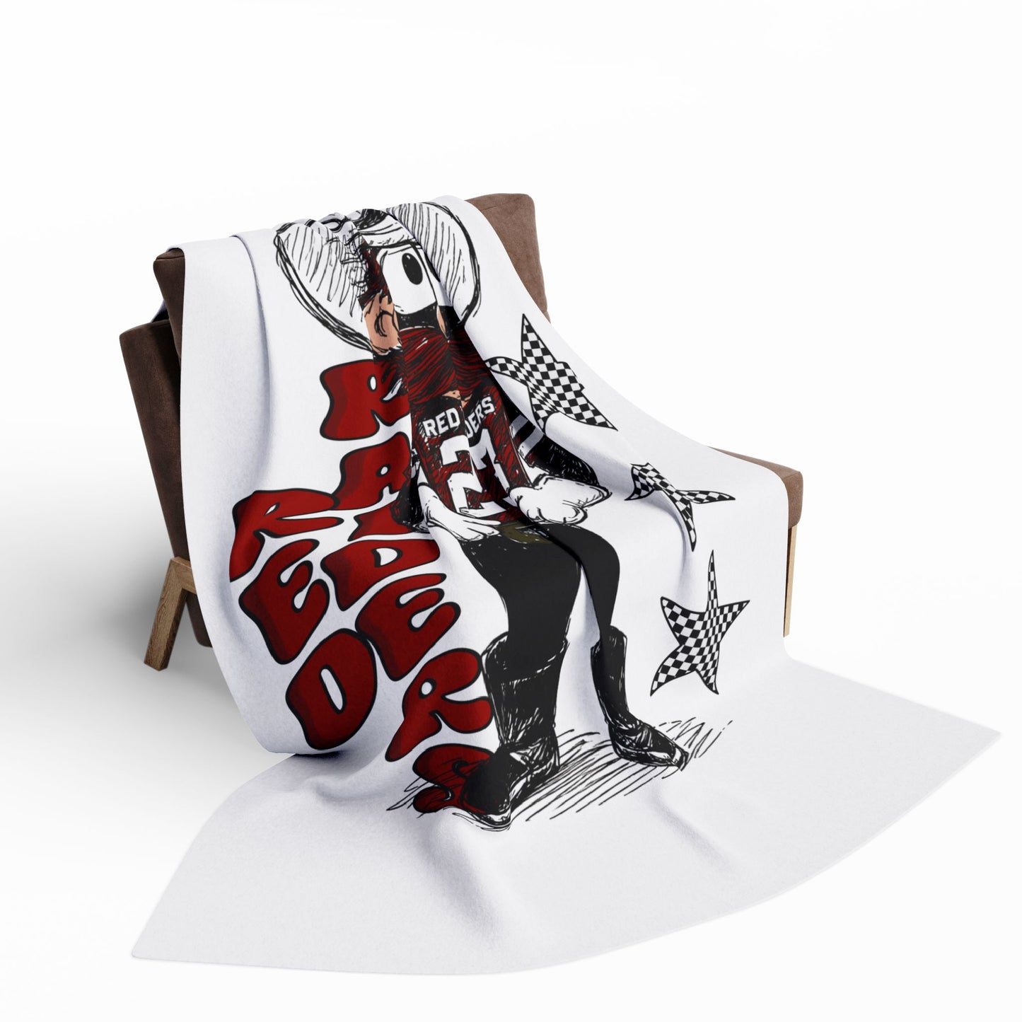 Red R Cowboy Mascot Fleece Blanket