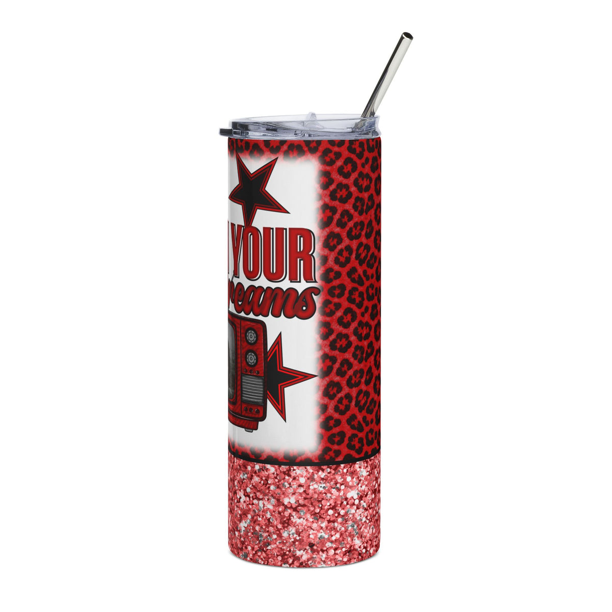 20oz Stainless Steel Tumbler Leather Face "In Your Dreams"