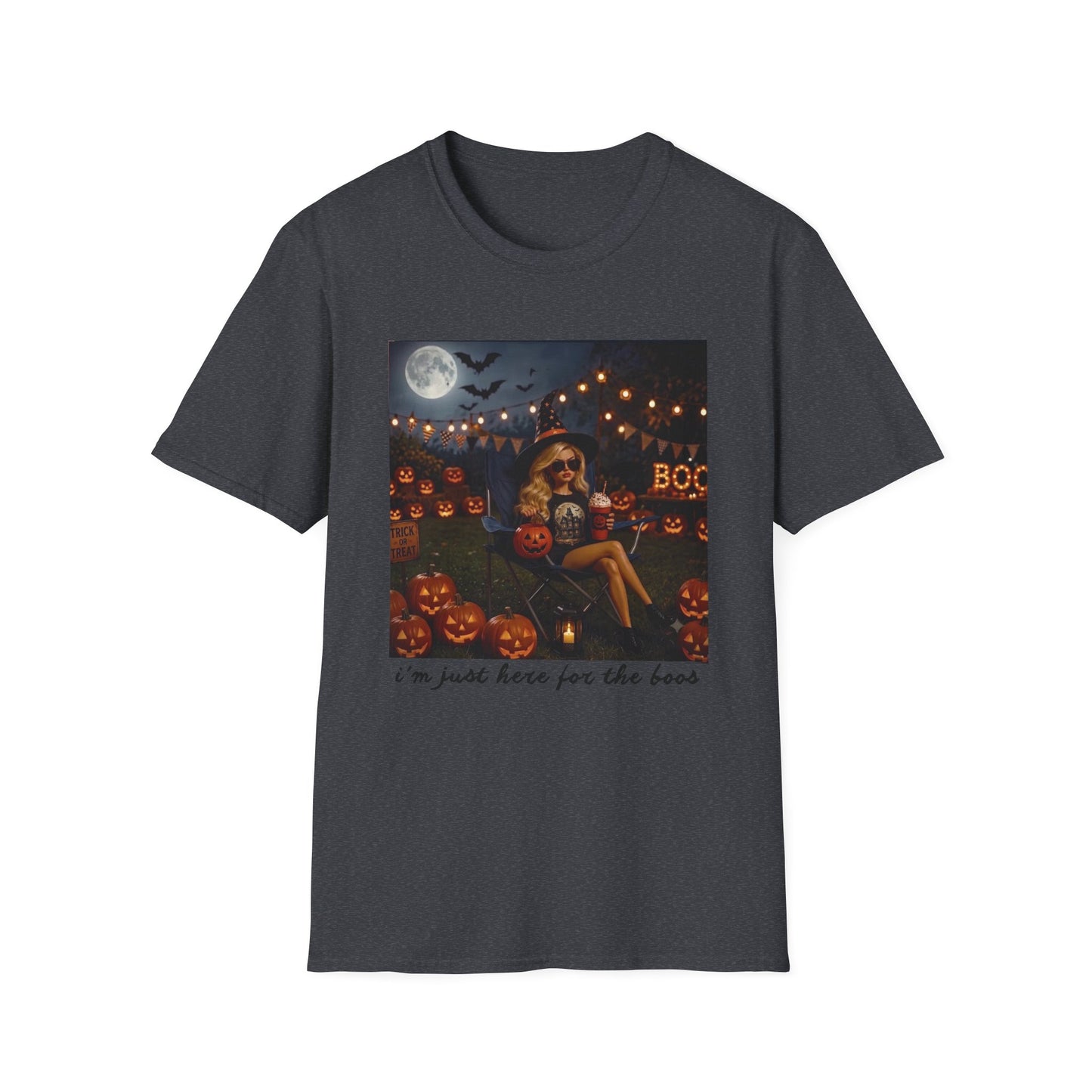 'I'm Just Here for the Boo's' Spooky Pumpkin Tee
