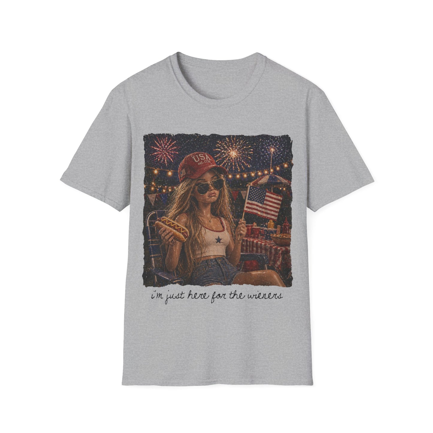 I'm only here for the Wieners Graphic T-Shirt- black
