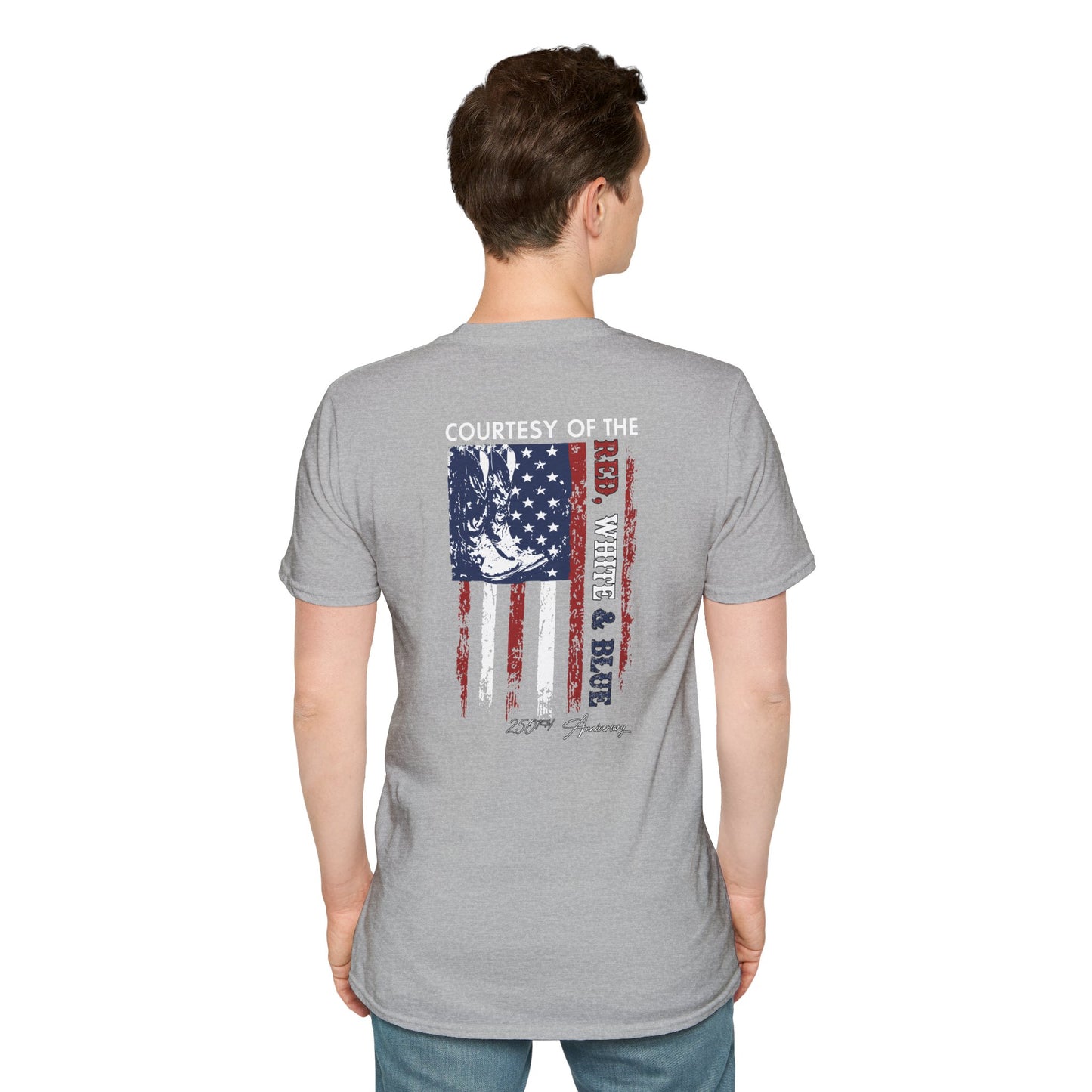 Courtesy of the Red White & Blue T-Shirt — Patriotic 4th of July American Flag Tee