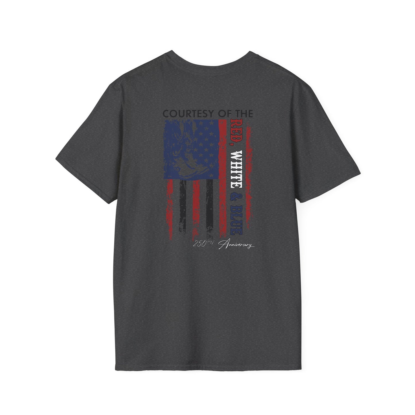 "Courtesy of the Red, White & Blue"
