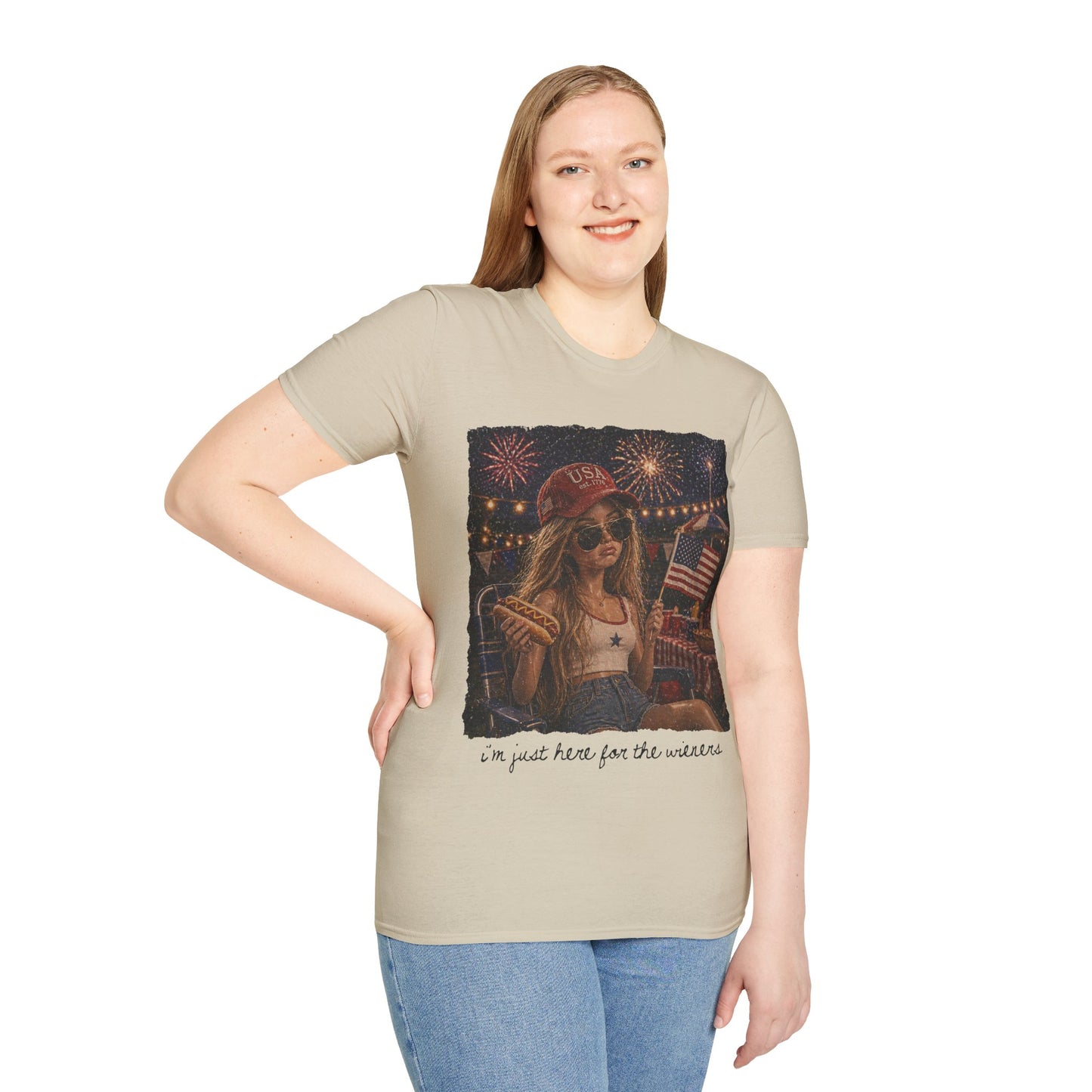 I'm only here for the Wieners Graphic T-Shirt- black