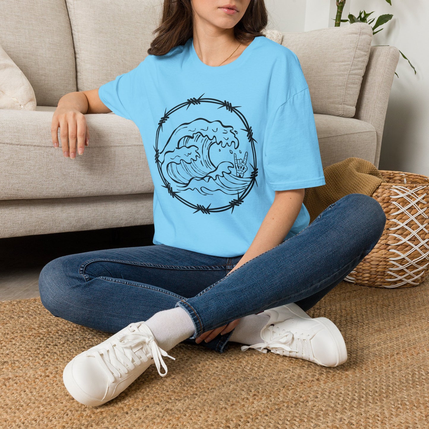 Wave & Barbed Wire Graphic Tee