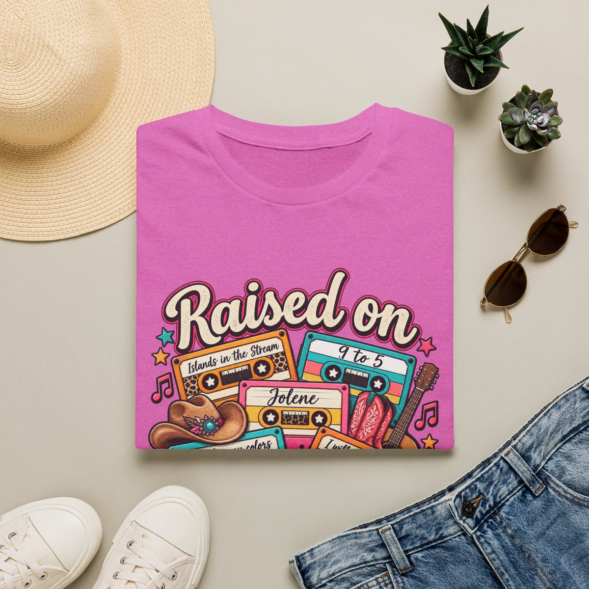 Raised on Dolly Vintage Cassette Country Music T-Shirt