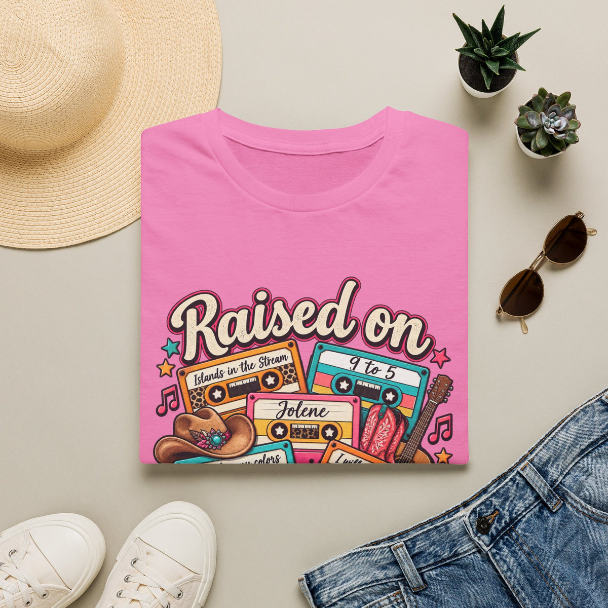 Raised on Dolly Vintage Cassette Country Music T-Shirt