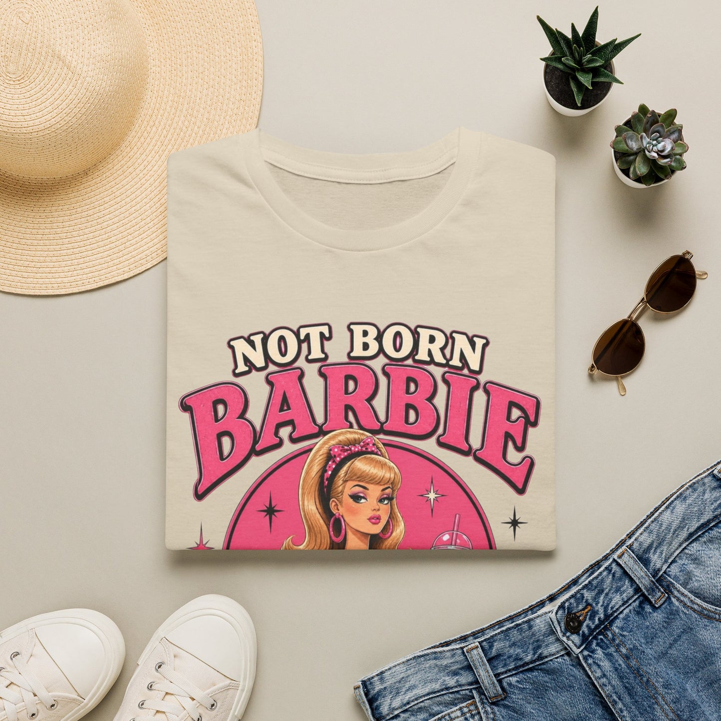 Not Born Barbie "Just Trying to Deal" Graphic Tee