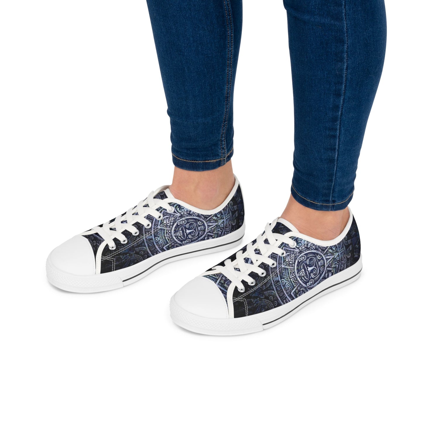 Low Top Sneakers — Vintage Aztec Calendar Print
