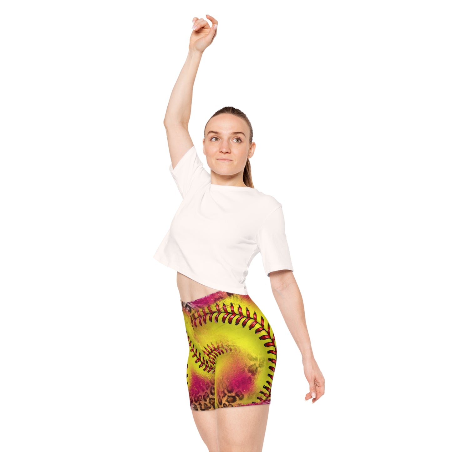 Softball  Neon Leopard Softball Biker shorts