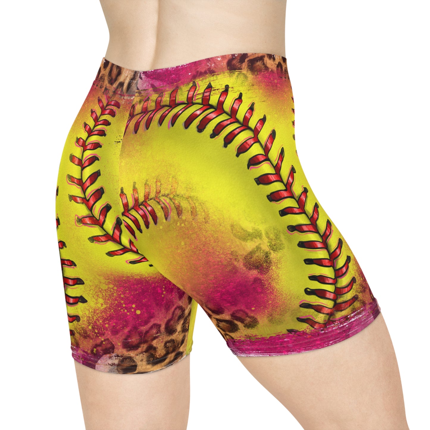 Softball  Neon Leopard Softball Biker shorts