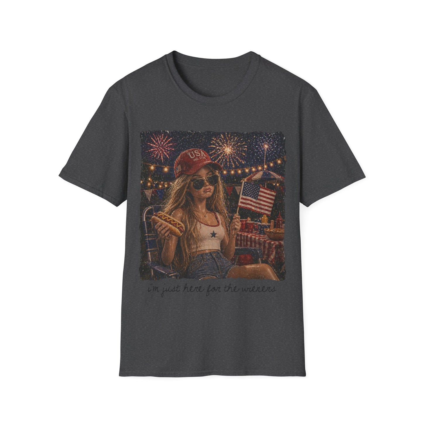 I'm only here for the Wieners Graphic T-Shirt- black