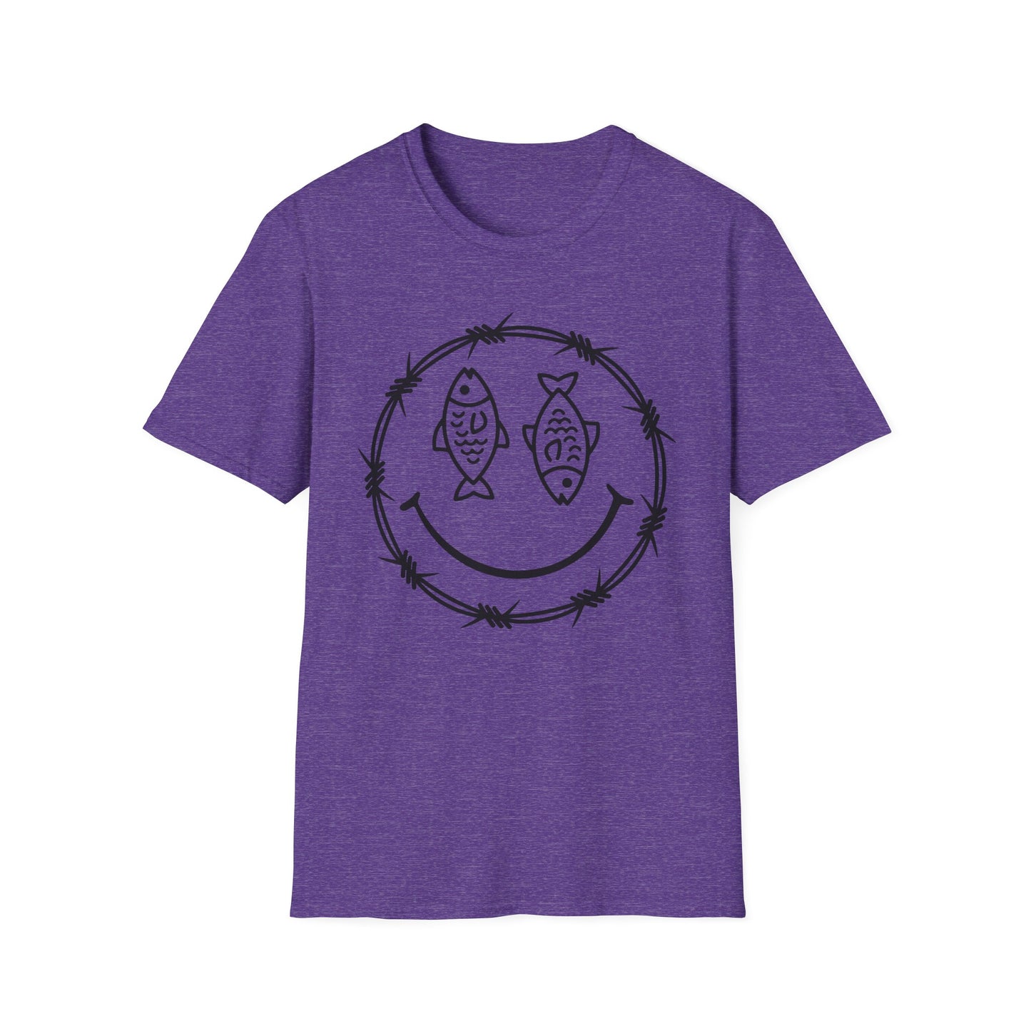 Smiley Fish Barbed Wire Graphic Tee