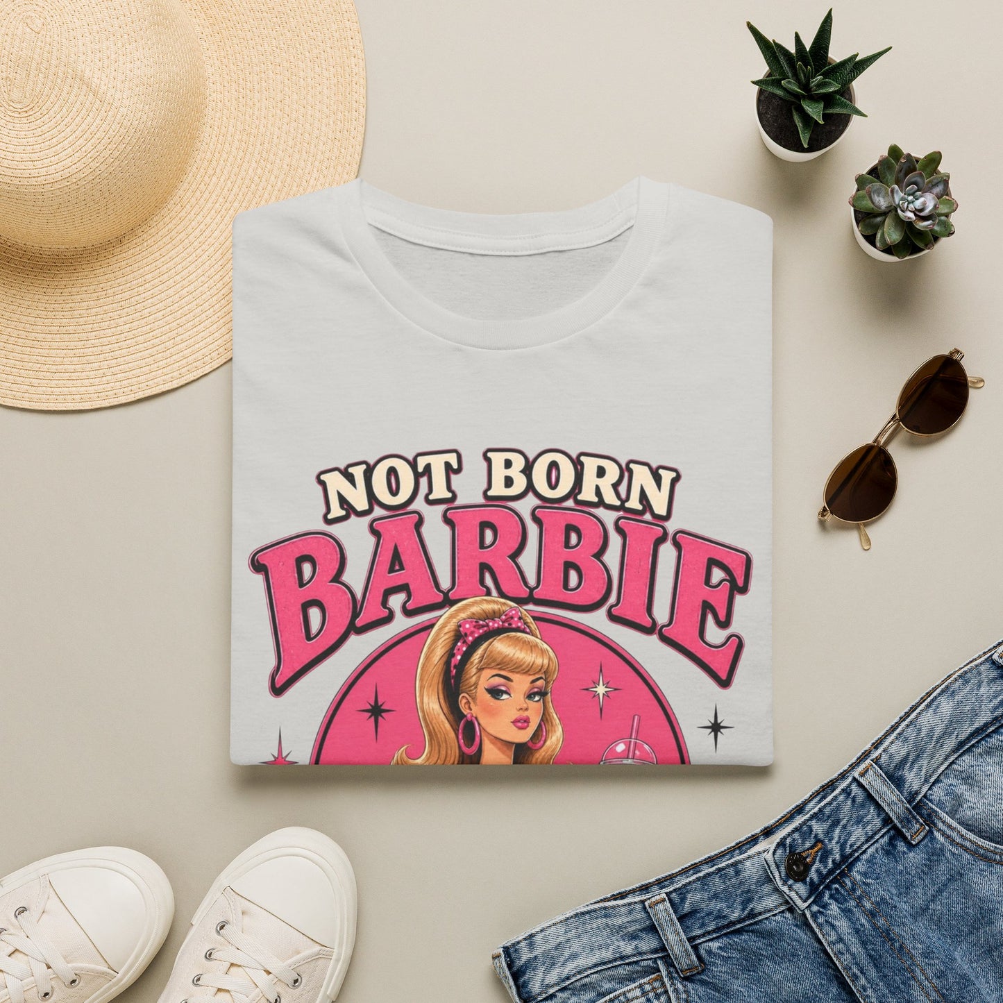Not Born Barbie "Just Trying to Deal" Graphic Tee