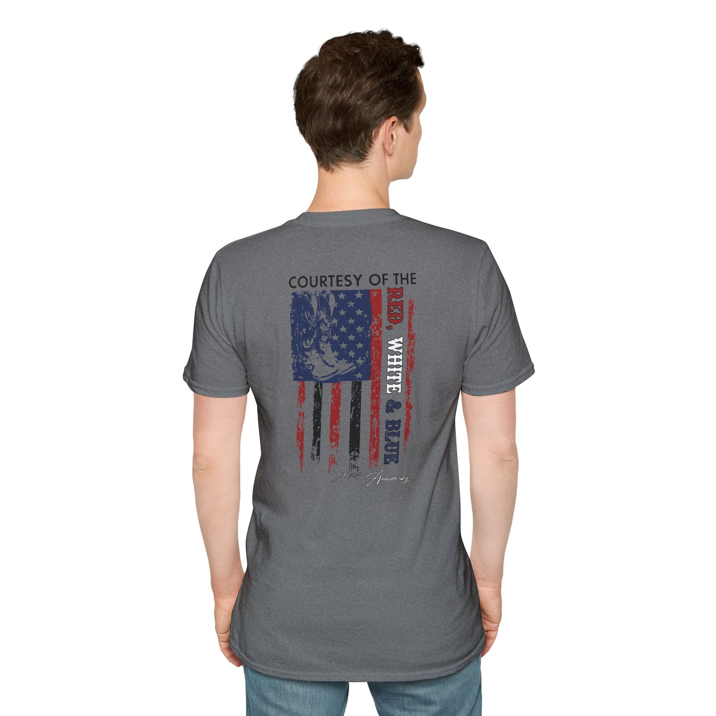 "Courtesy of the Red, White & Blue"