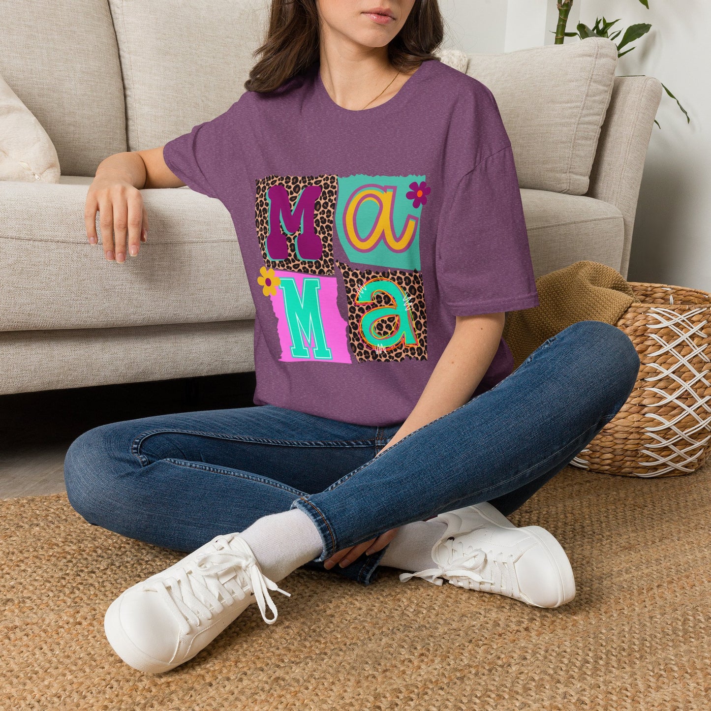 Mama Leopard Patchwork Graphic Tee