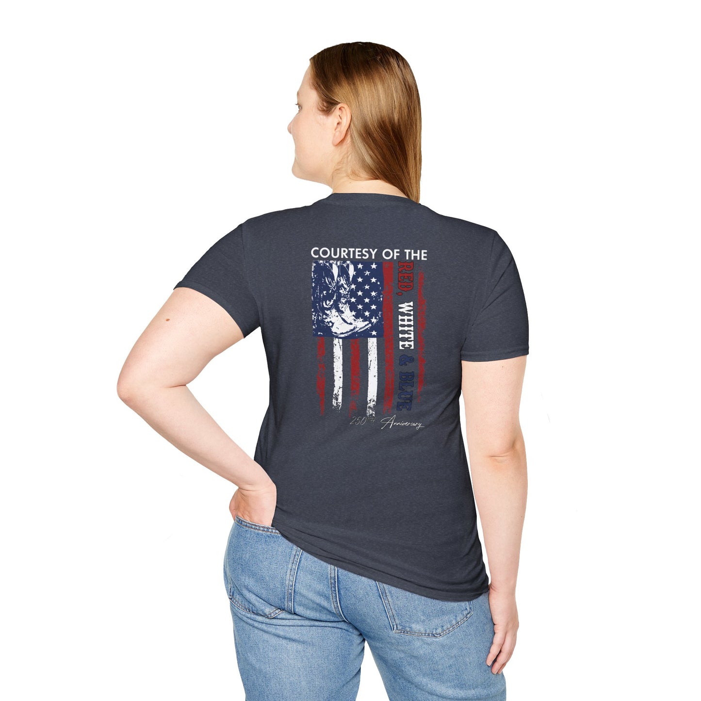 Courtesy of the Red White & Blue T-Shirt — Patriotic 4th of July American Flag Tee
