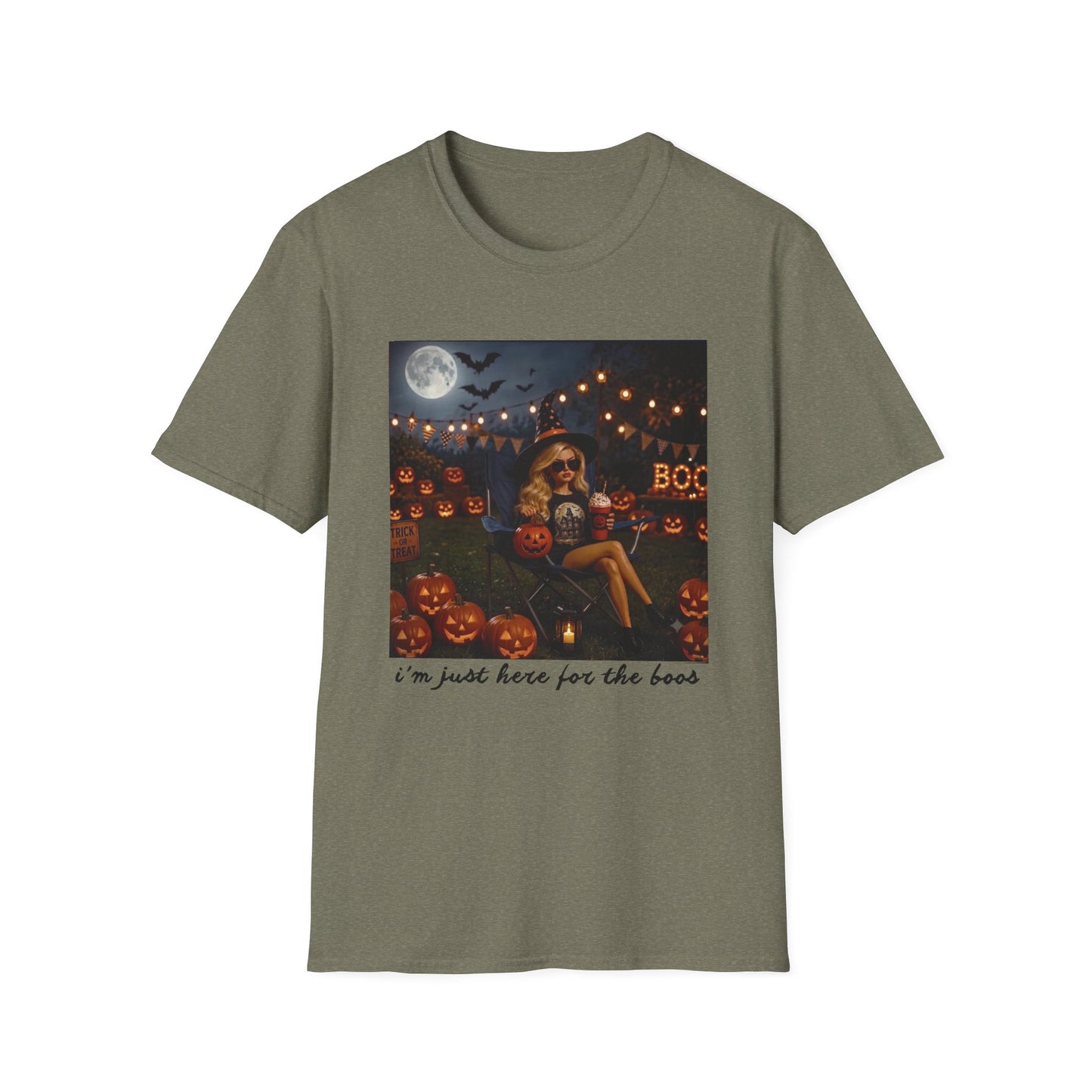 'I'm Just Here for the Boo's' Spooky Pumpkin Tee