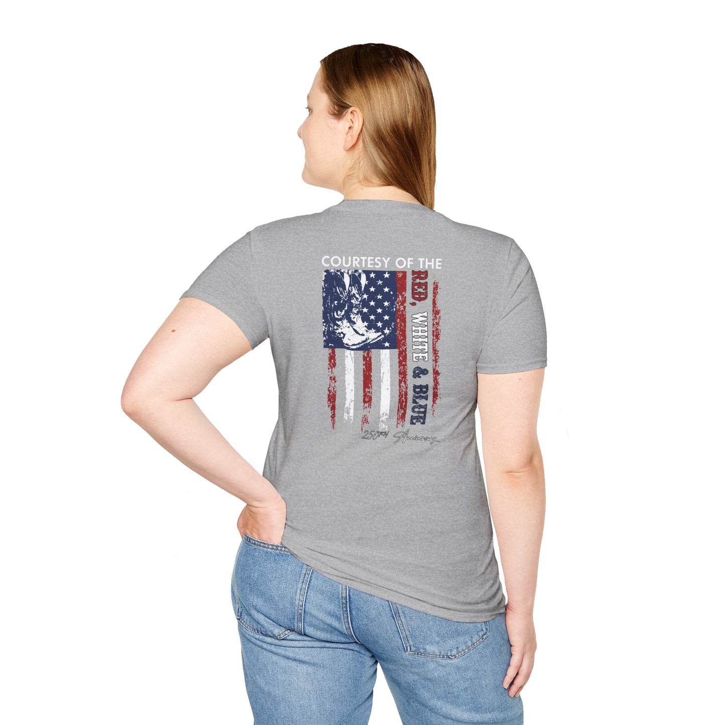 Courtesy of the Red White & Blue T-Shirt — Patriotic 4th of July American Flag Tee