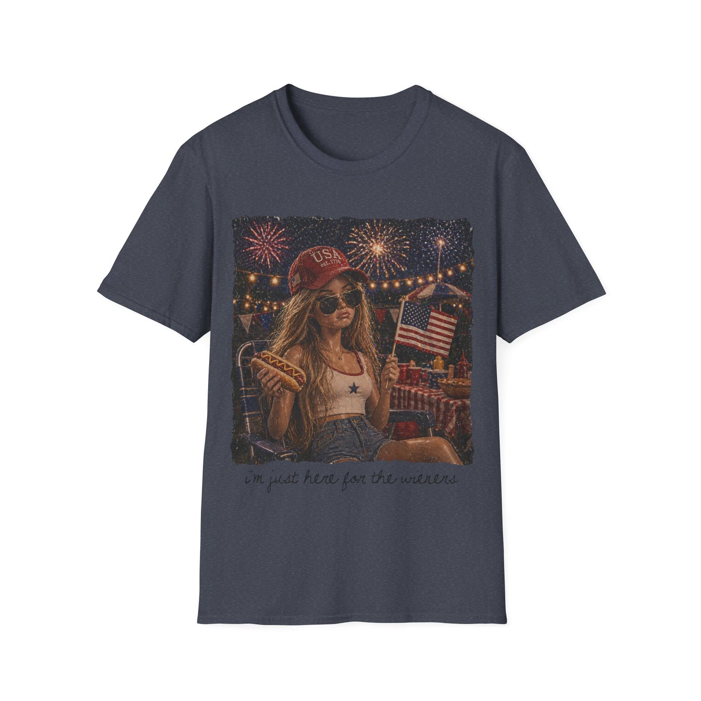 I'm only here for the Wieners Graphic T-Shirt- black
