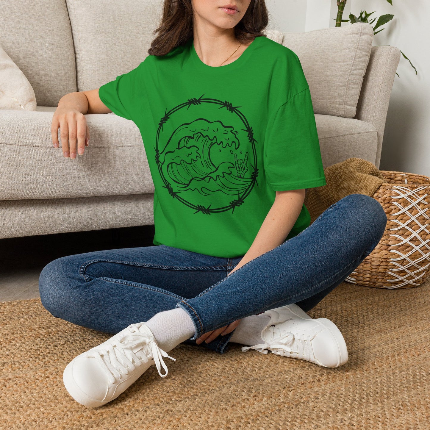 Wave & Barbed Wire Graphic Tee