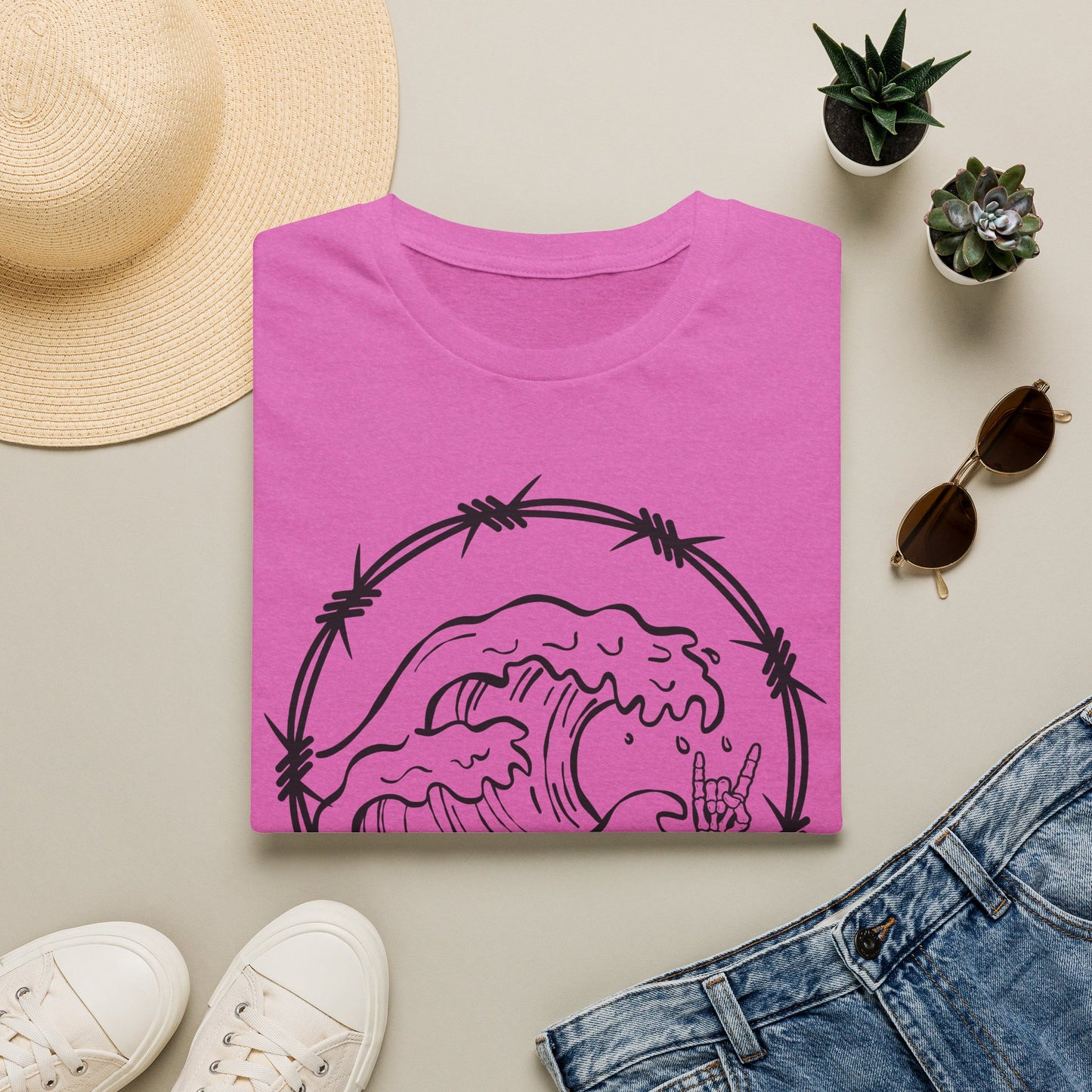 Wave & Barbed Wire Graphic Tee