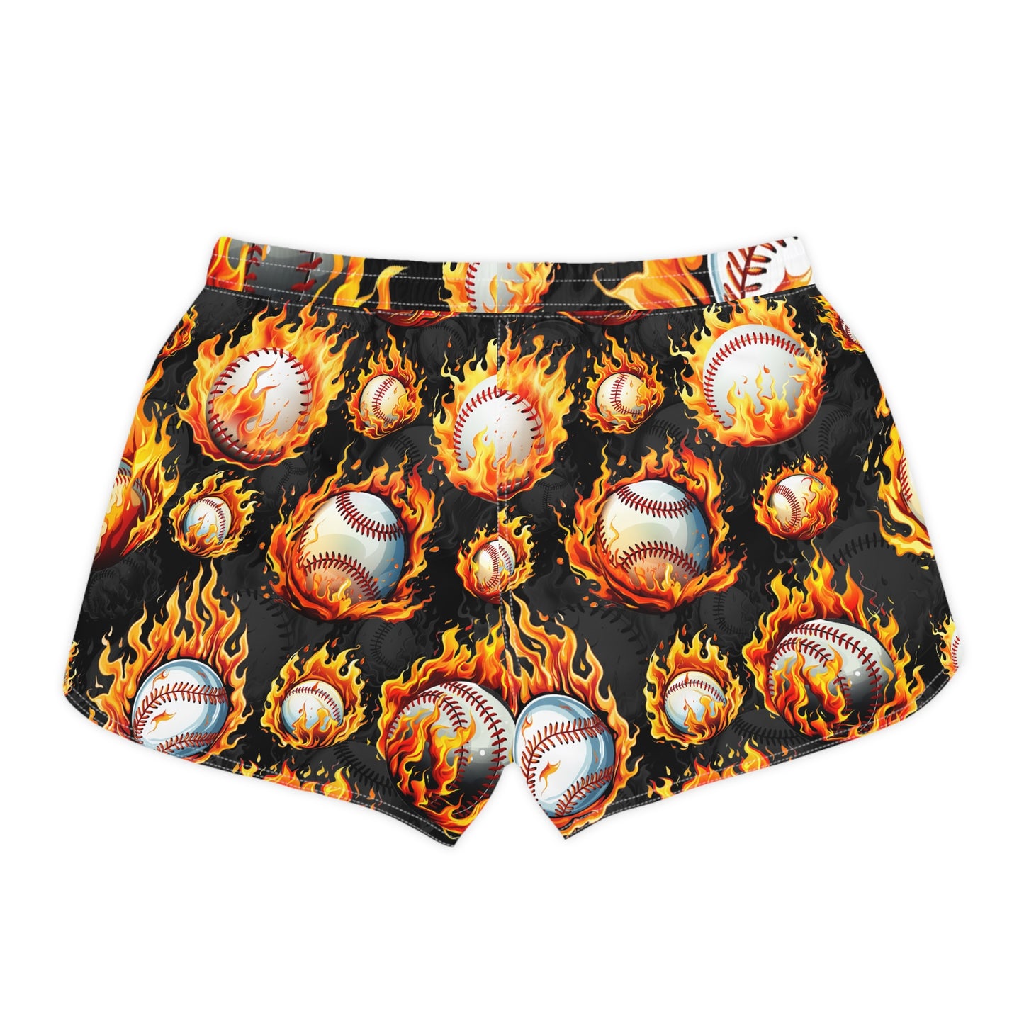 Flaming Baseball Women's Casual Shorts — Fireball Sports Print