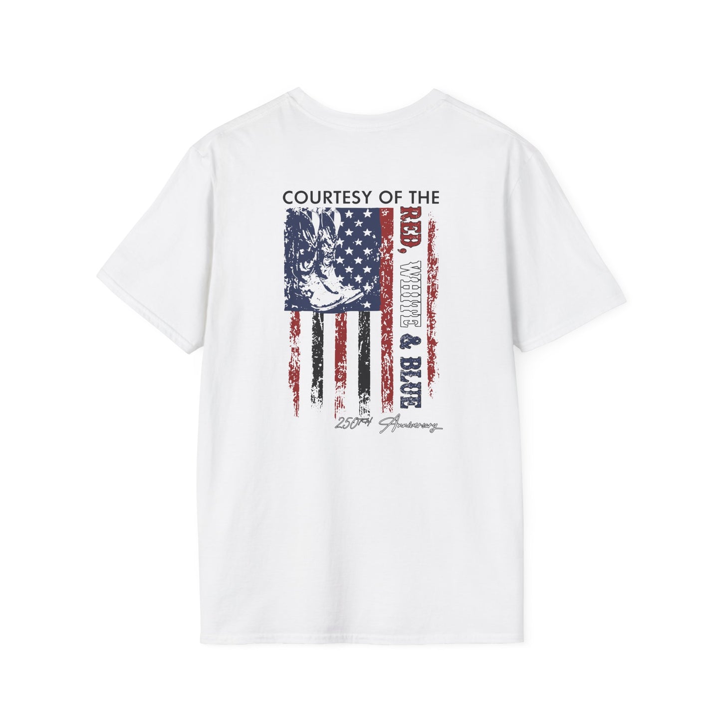 "Courtesy of the Red, White & Blue"