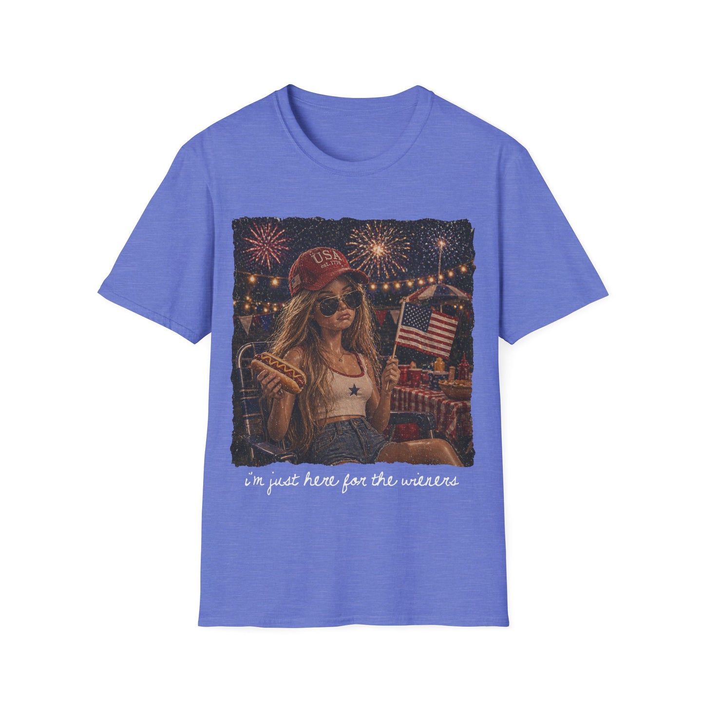 I'm Just Here for the Wieners Graphic Tee - white