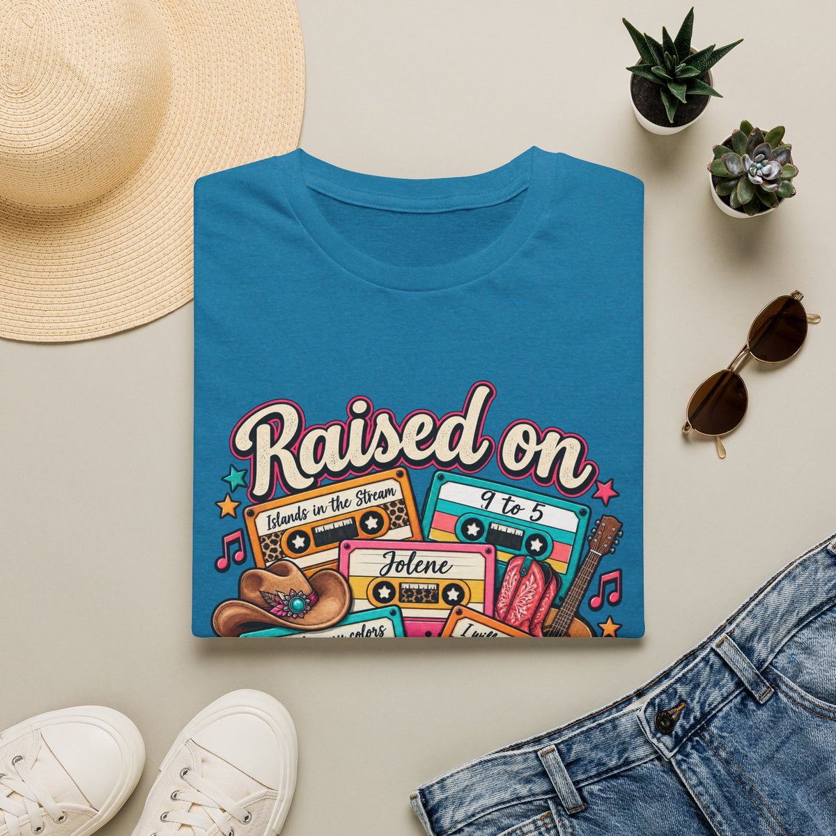 Raised on Dolly Vintage Cassette Country Music T-Shirt