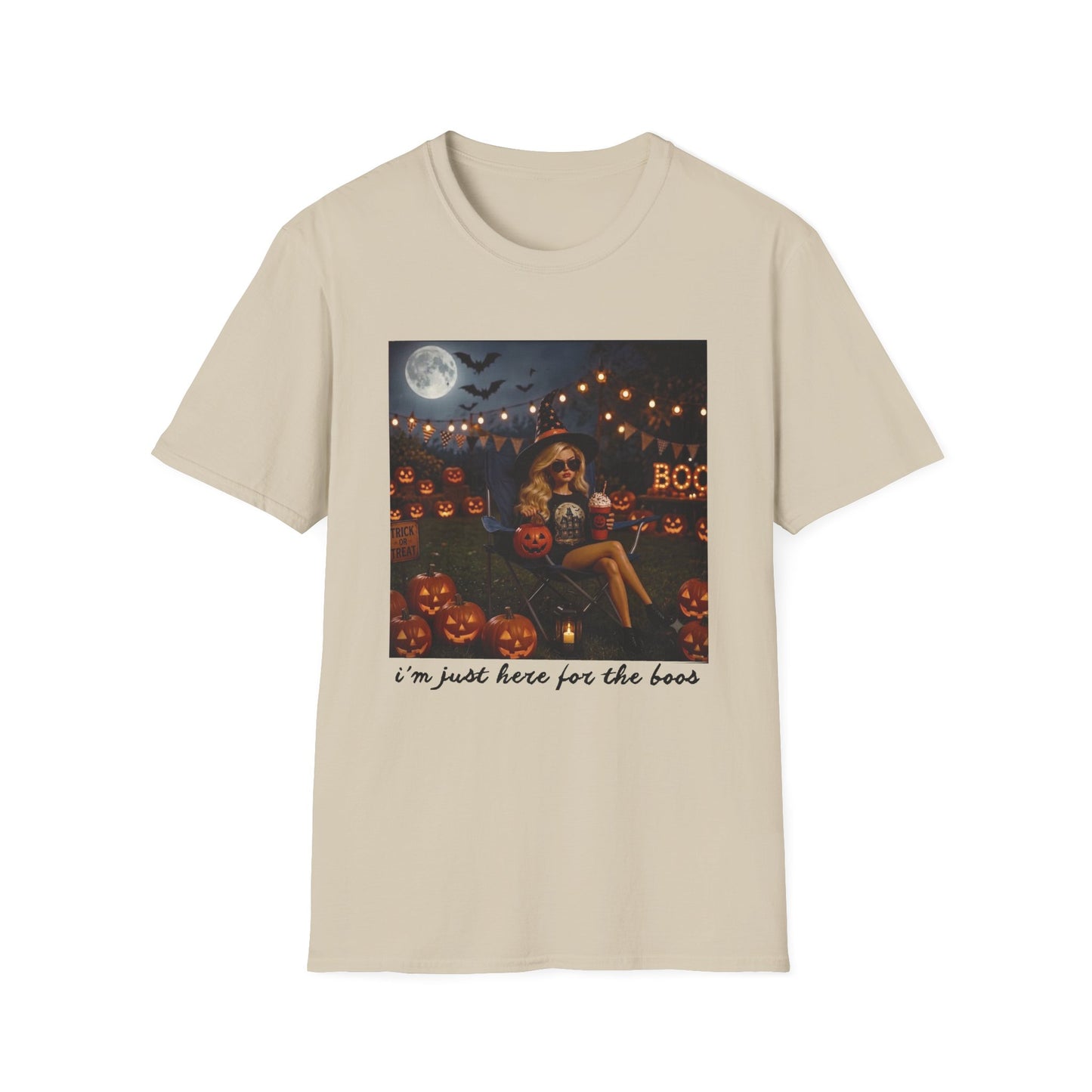 'I'm Just Here for the Boo's' Spooky Pumpkin Tee