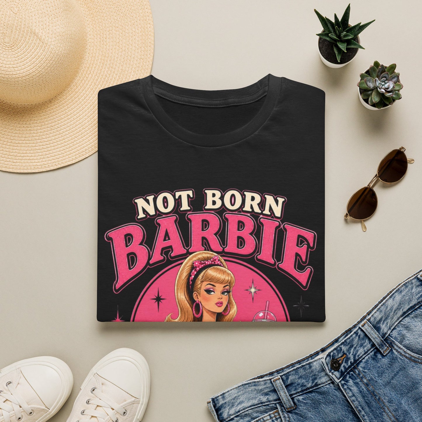 Not Born Barbie "Just Trying to Deal" Graphic Tee