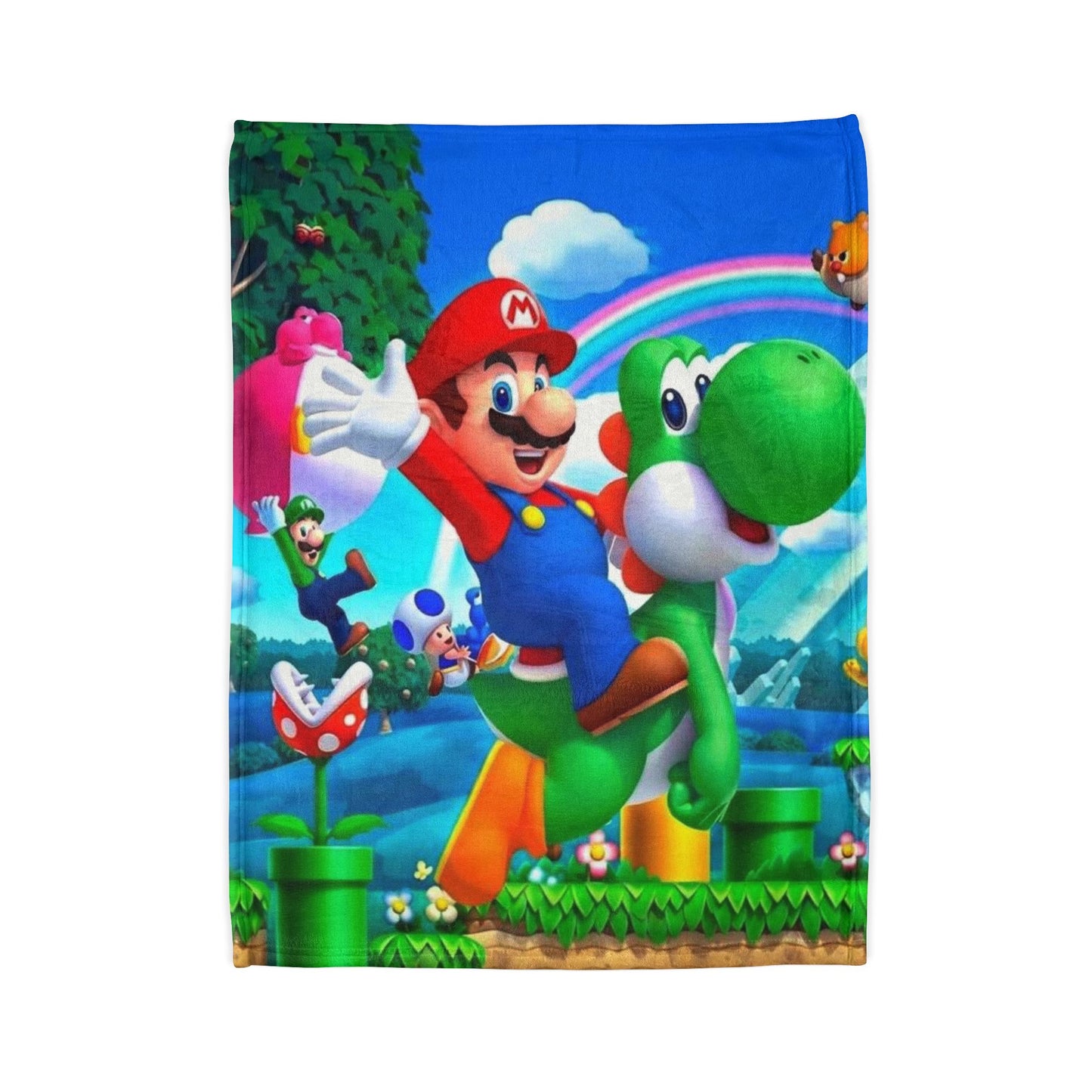 Mario & Yoshi Super Plush Blanket — Kids’ Video Game Throw
