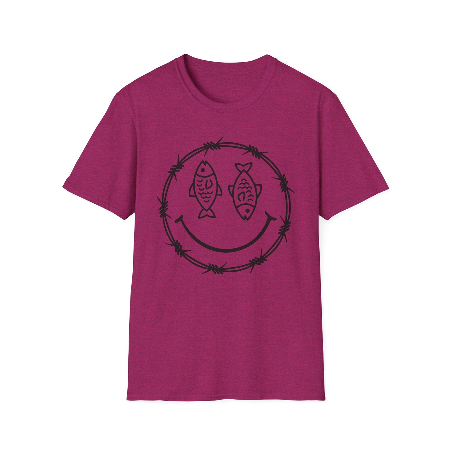 Smiley Fish Barbed Wire Graphic Tee
