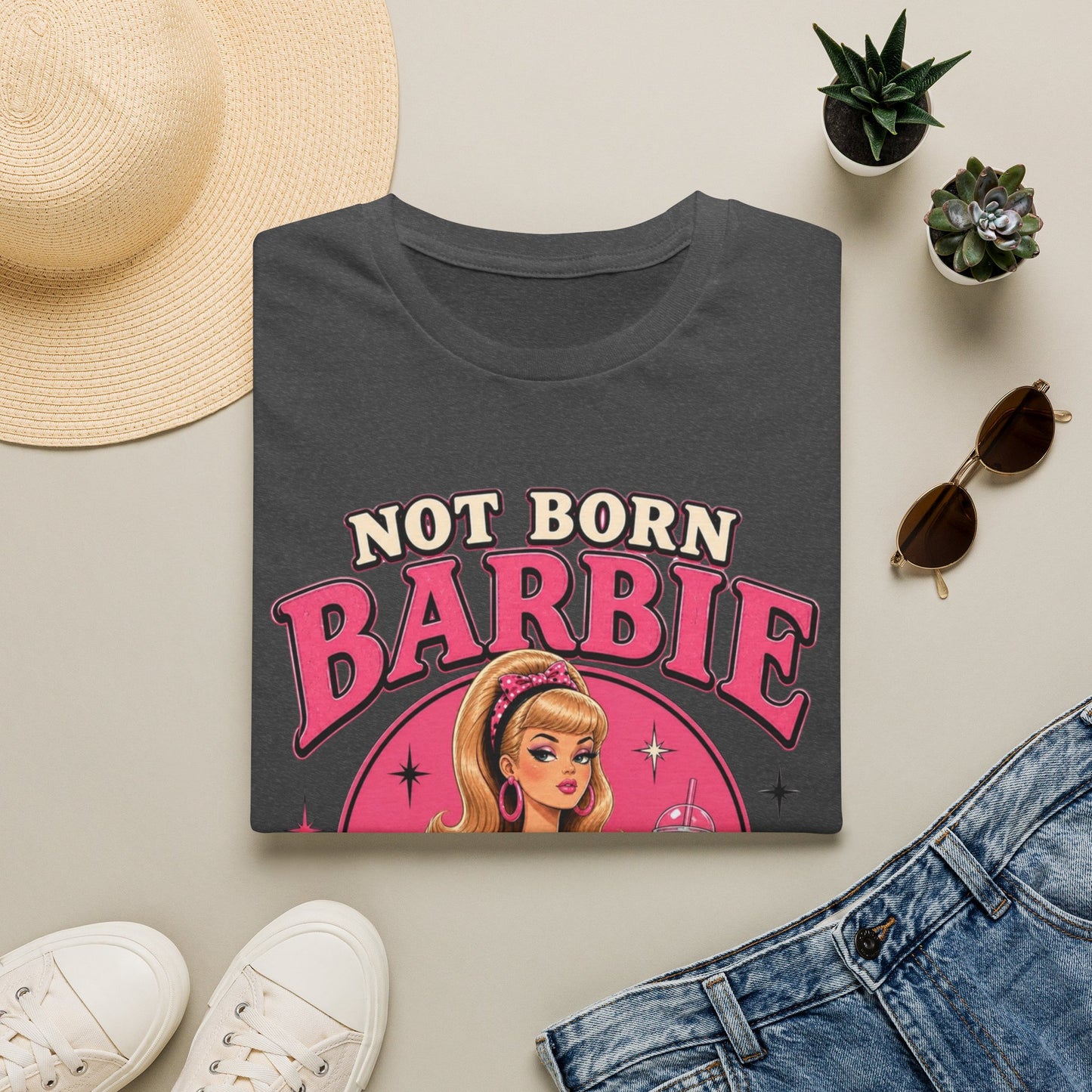 Not Born Barbie "Just Trying to Deal" Graphic Tee