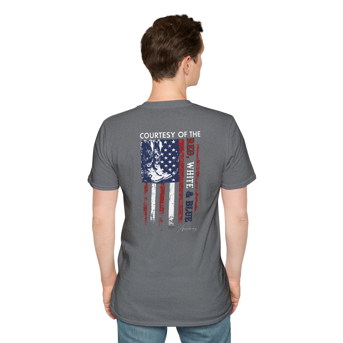 Courtesy of the Red White & Blue T-Shirt — Patriotic 4th of July American Flag Tee