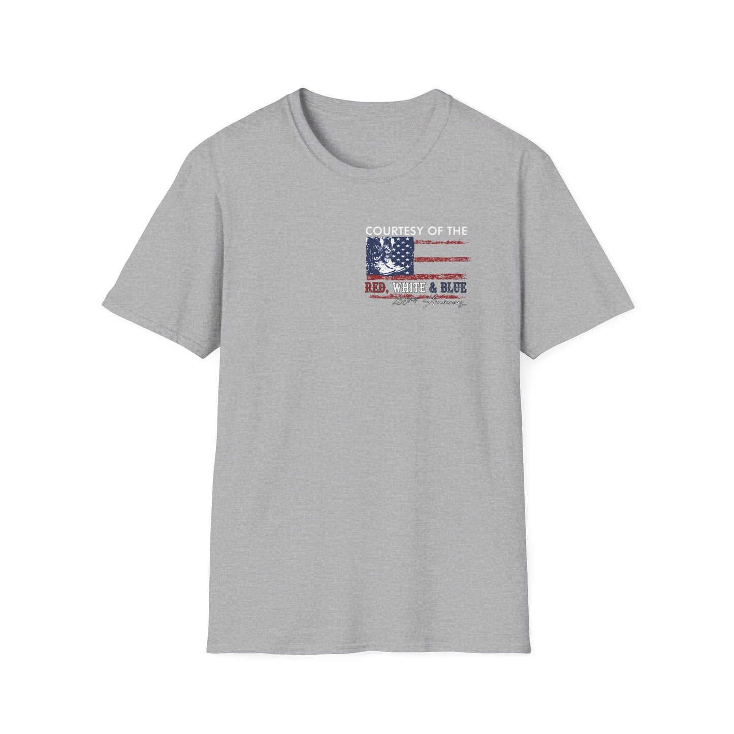 Courtesy of the Red White & Blue T-Shirt — Patriotic 4th of July American Flag Tee