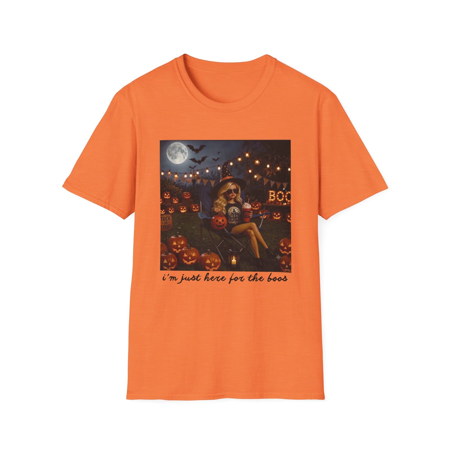 'I'm Just Here for the Boo's' Spooky Pumpkin Tee