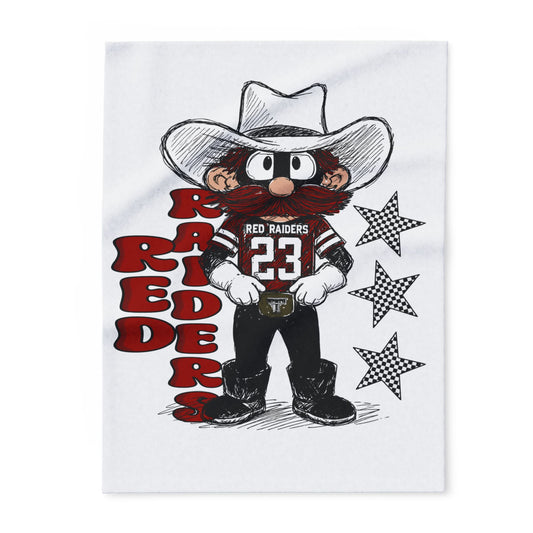 Red R Cowboy Mascot Fleece Blanket