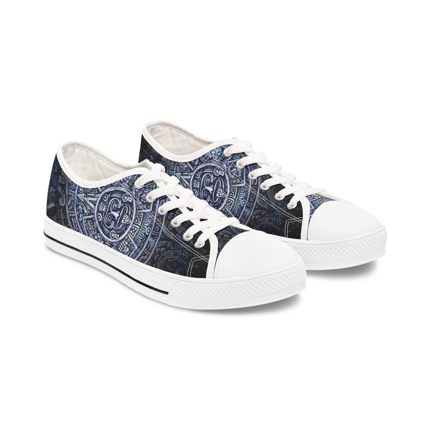 Low Top Sneakers — Vintage Aztec Calendar Print