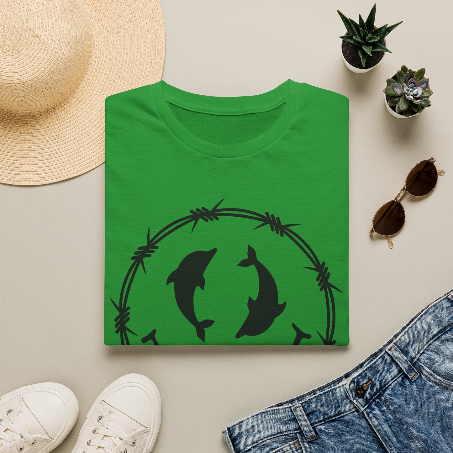 Dolphin Smile Barbed Wire Graphic Tee