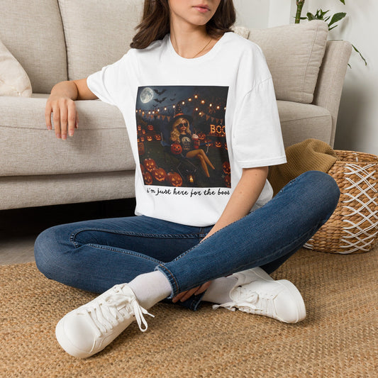 'I'm Just Here for the Boo's' Spooky Pumpkin Tee