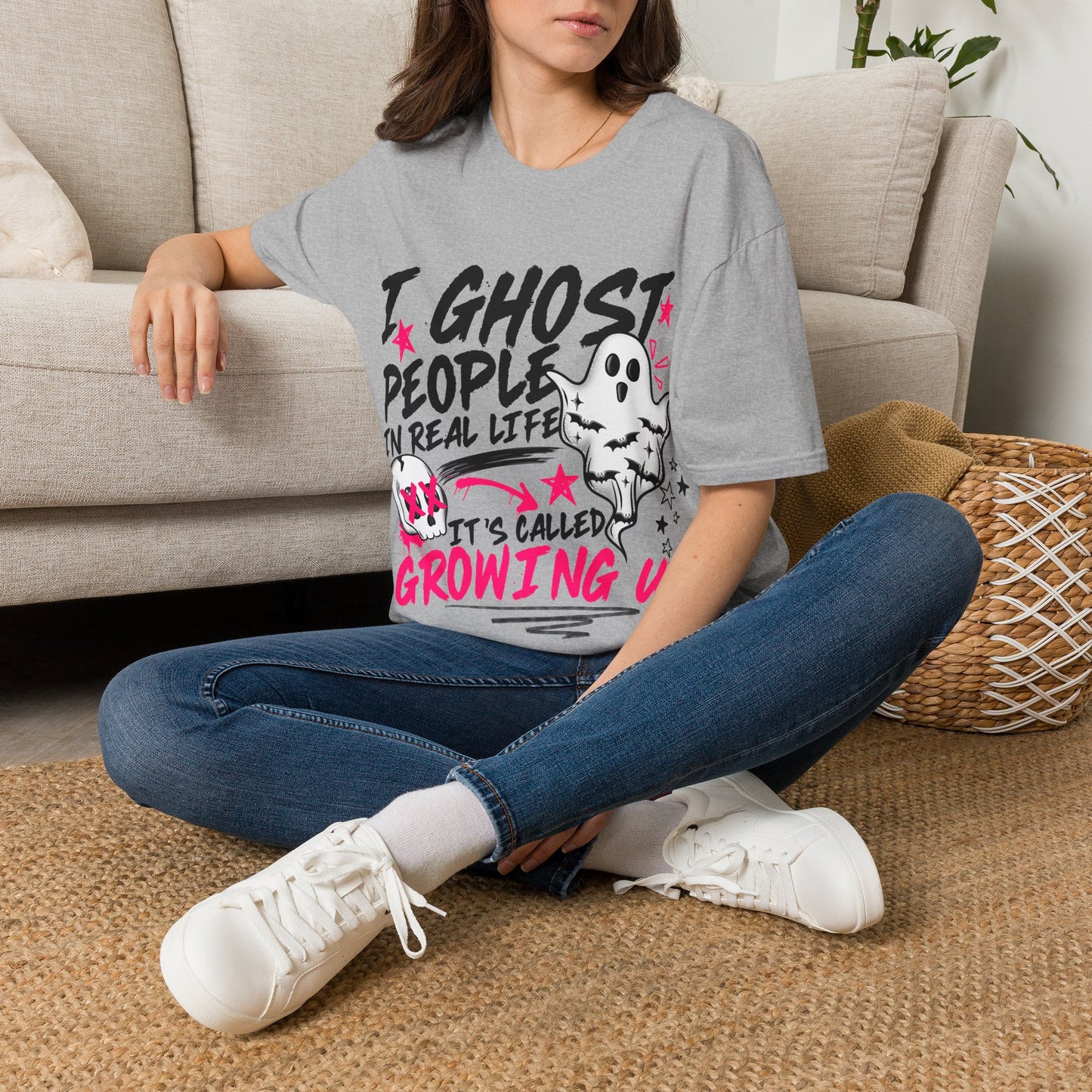 T-Shirt — "I Ghost People in Real Life" Funny Ghosting Humor Tee