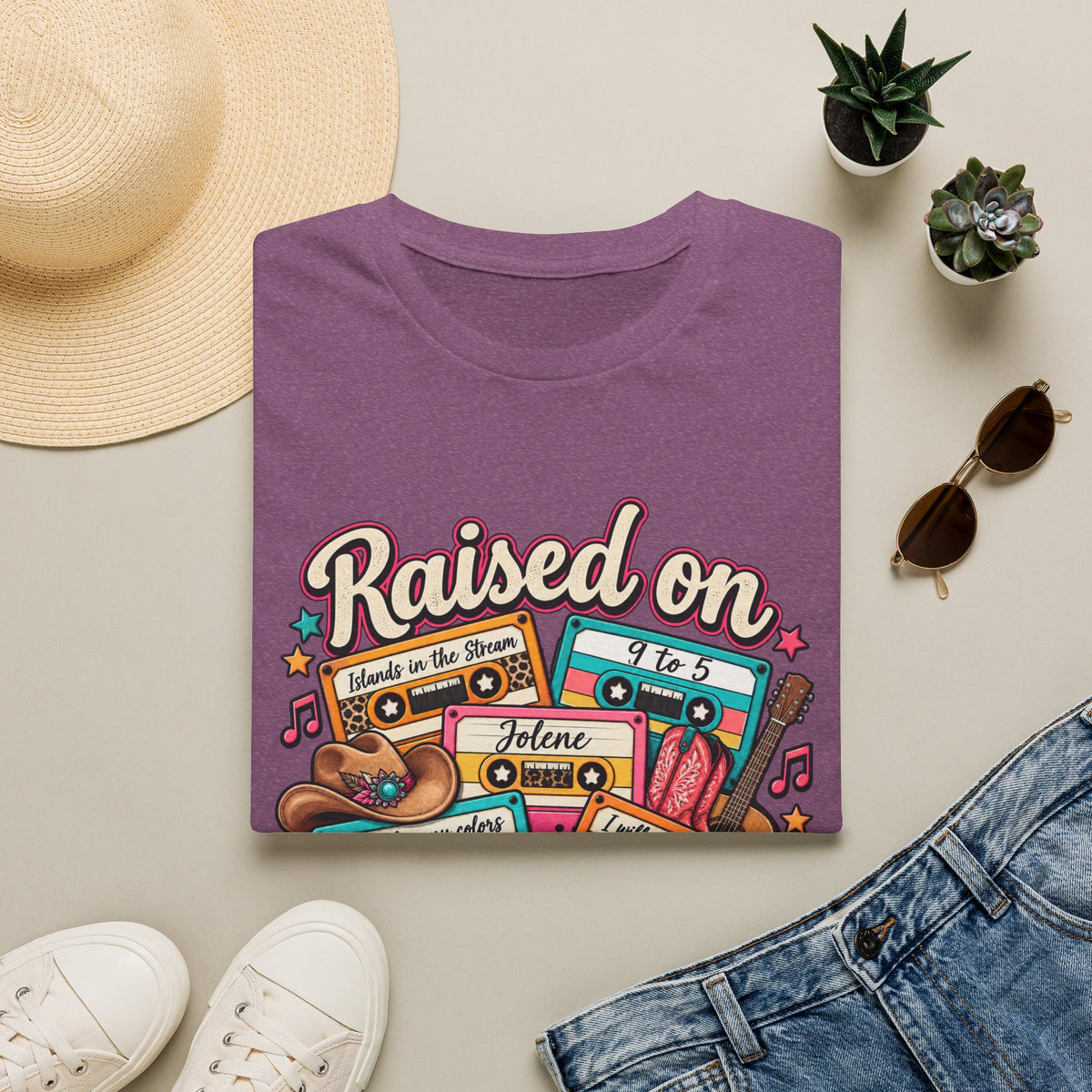 Raised on Dolly Vintage Cassette Country Music T-Shirt