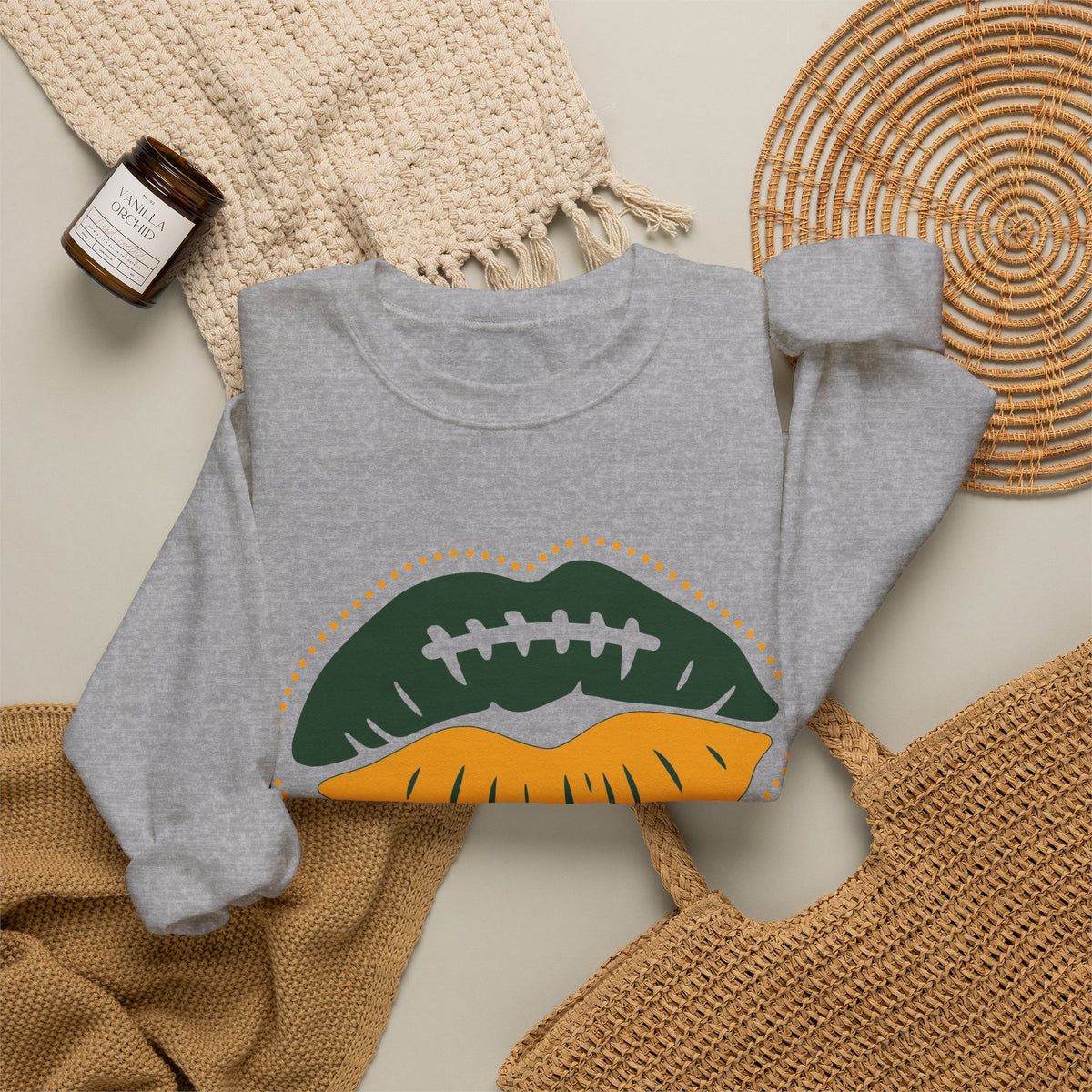 Packers Football Lip Graphic Sweatshirt