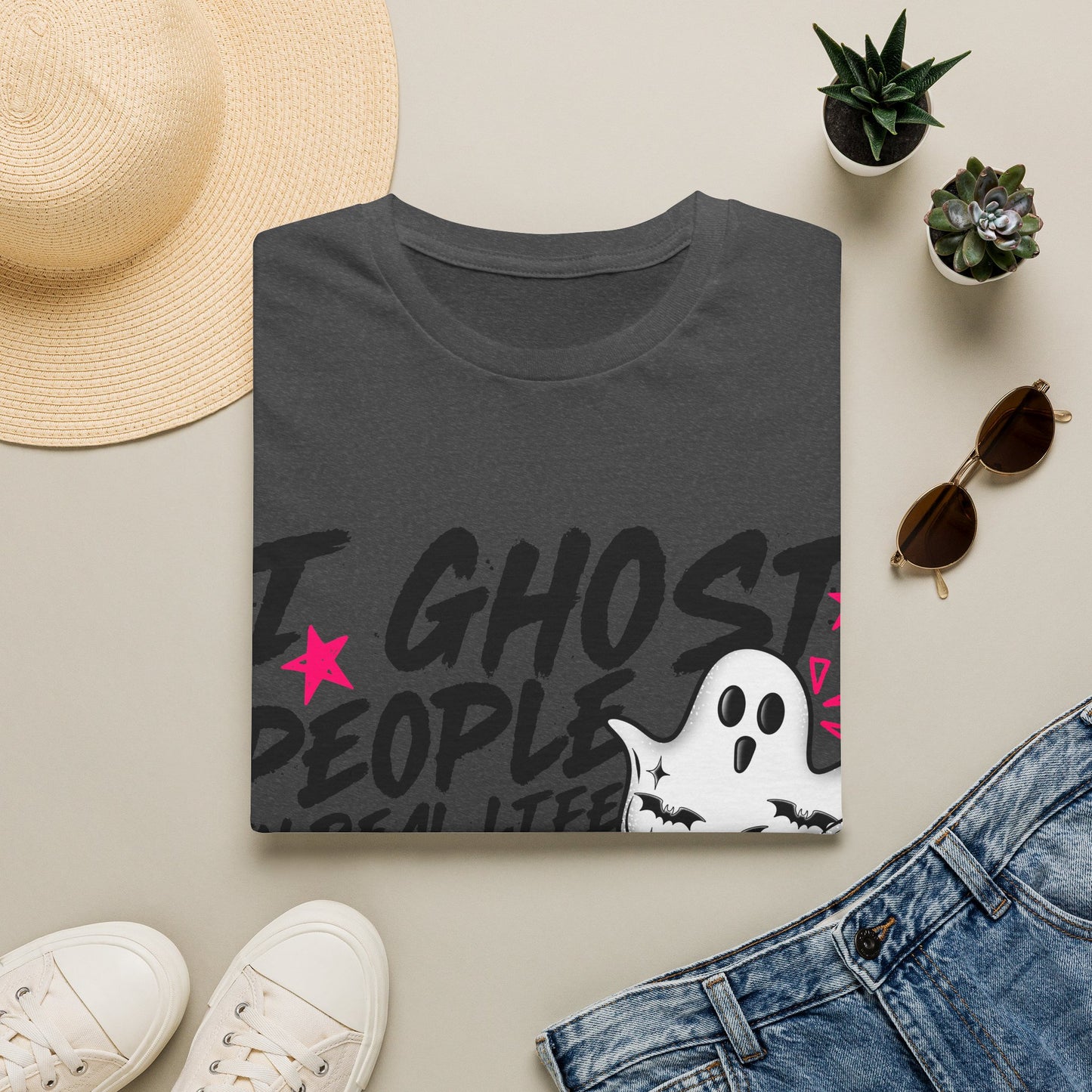 T-Shirt — "I Ghost People in Real Life" Funny Ghosting Humor Tee