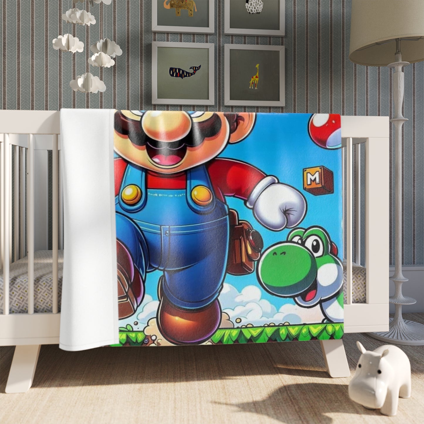 Mario Superhero Throw Blanket - Retro Video Game Character Fleece for Kids & Gamers