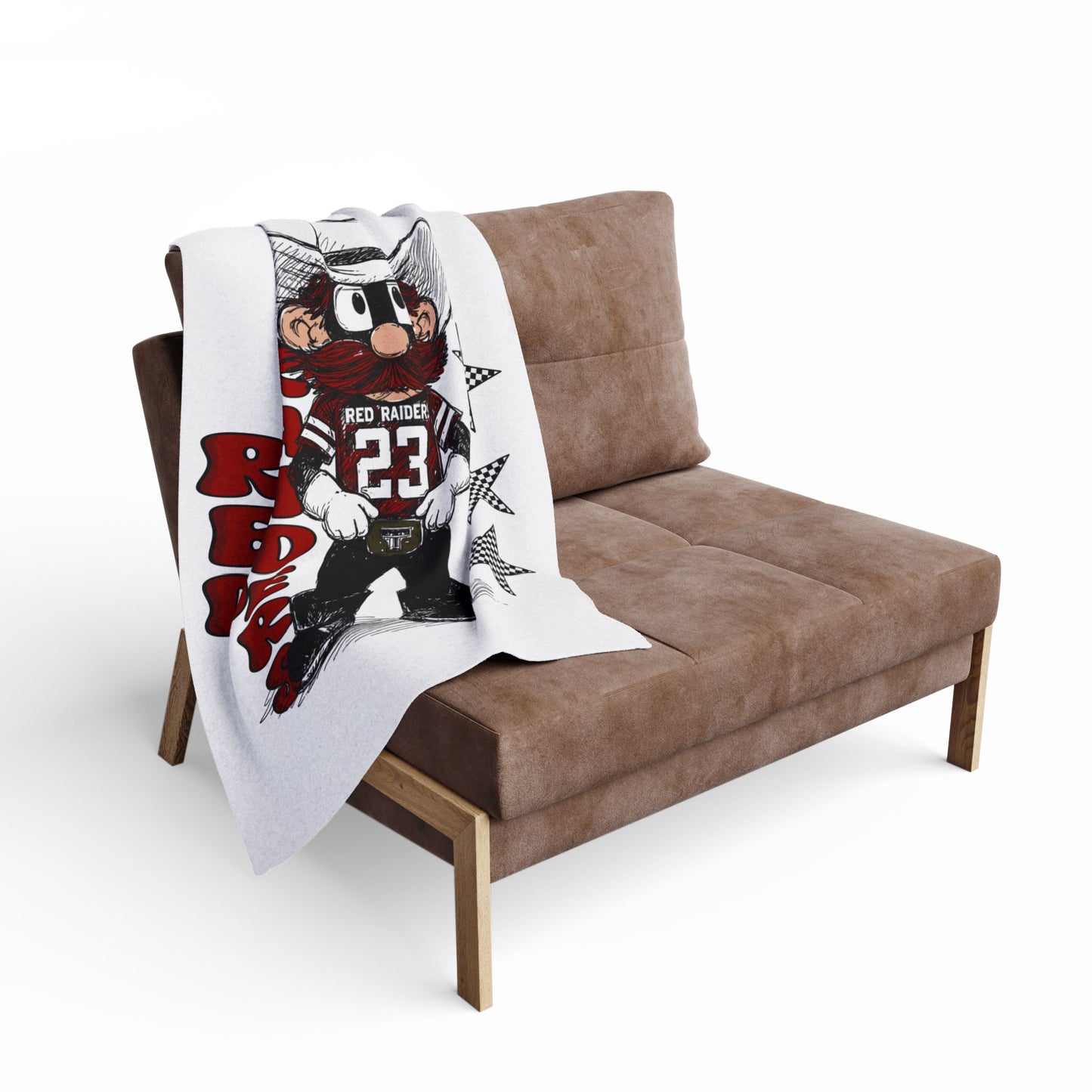 Red R Cowboy Mascot Fleece Blanket