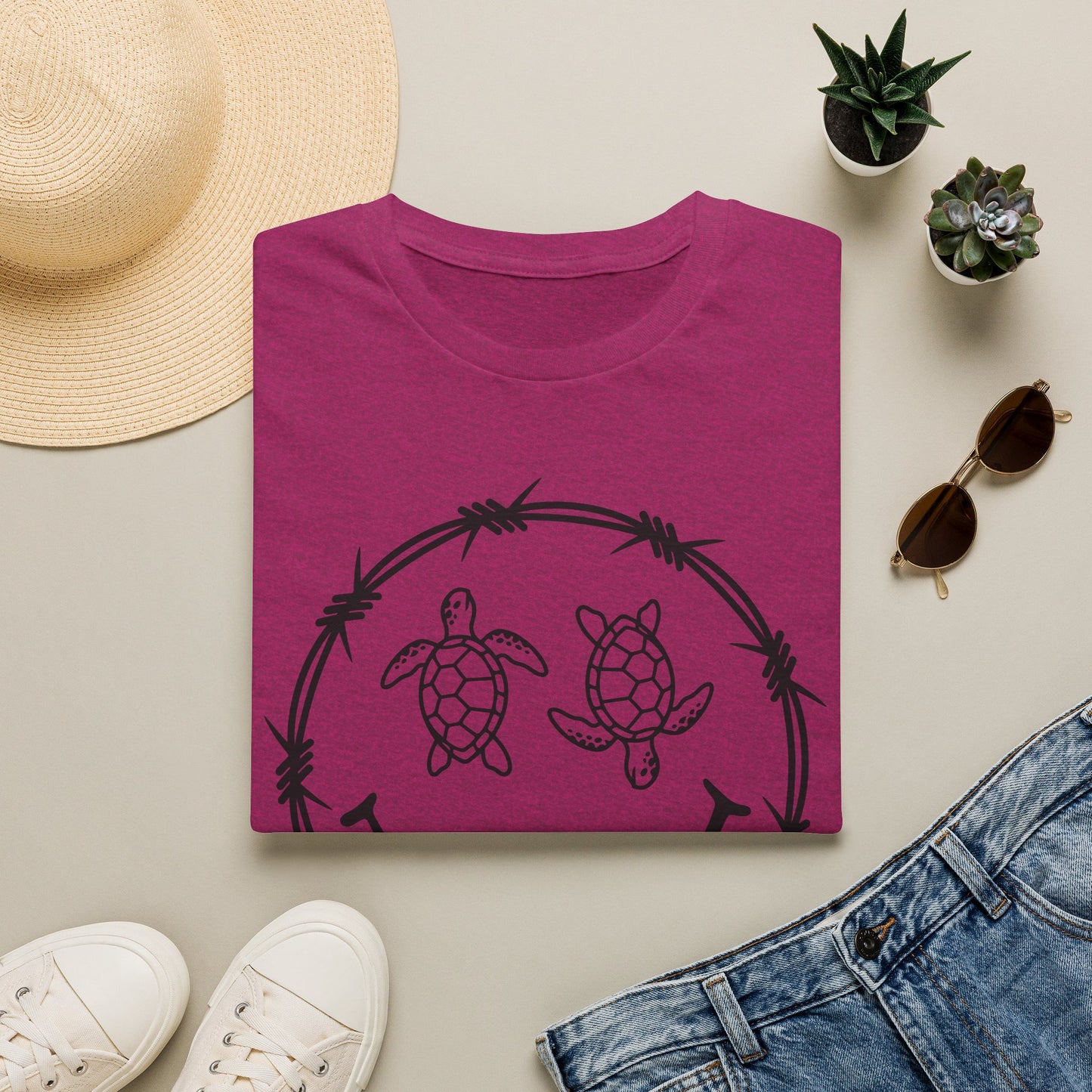 Sea Turtle Smile Graphic Tee (Barbed Wire Circle)