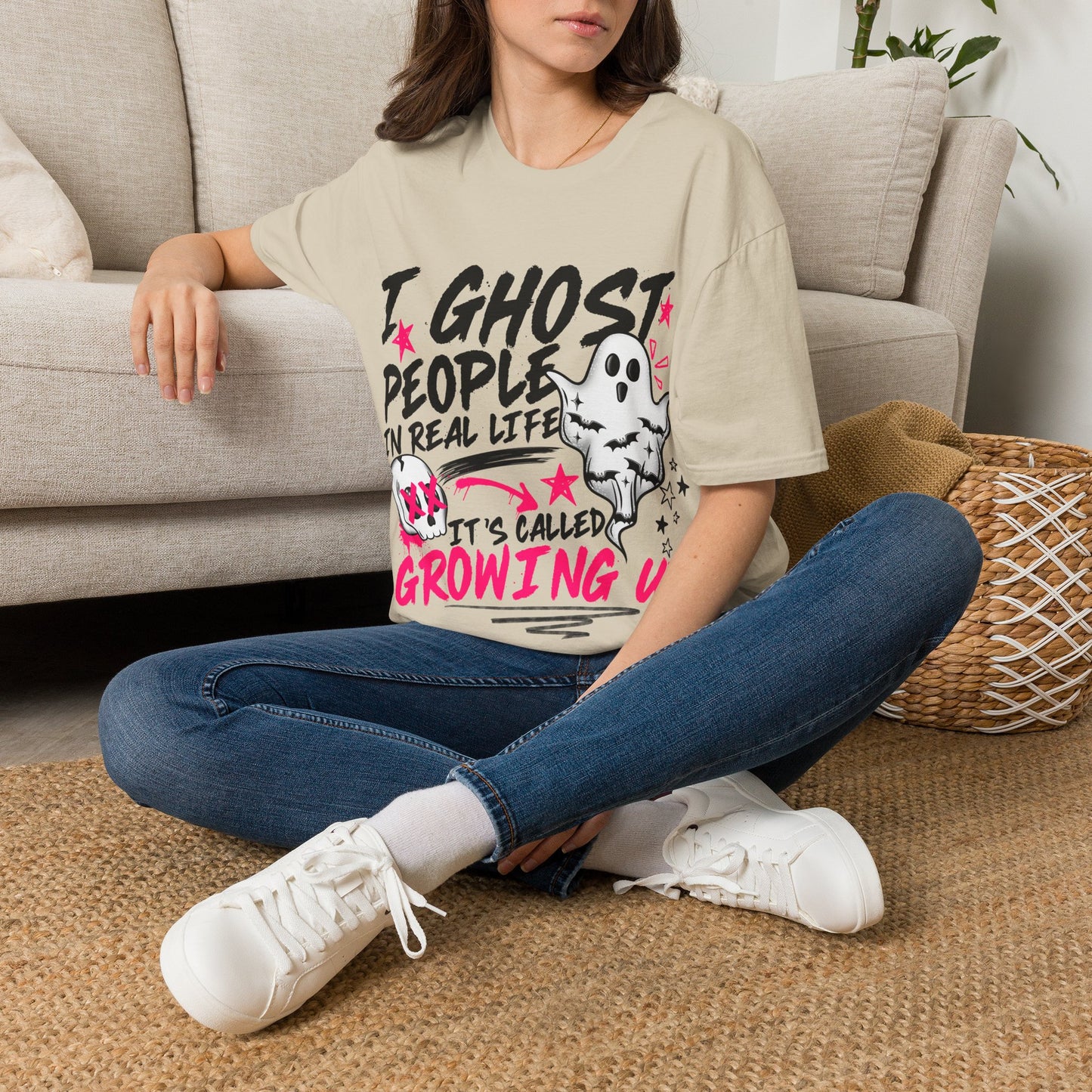 T-Shirt — "I Ghost People in Real Life" Funny Ghosting Humor Tee